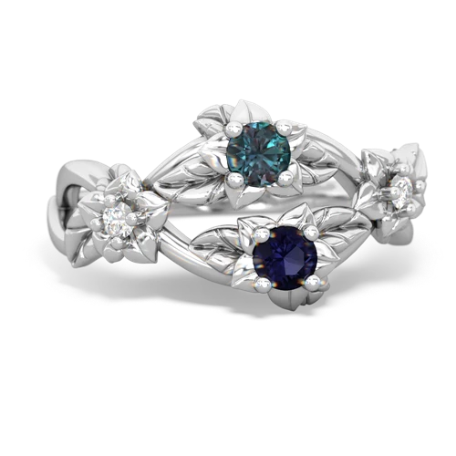 Lab Alexandrite Lab Created Alexandrite with Genuine Sapphire Sparkling Bouquet ring Ring