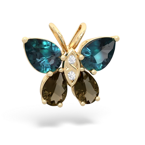 alexandrite-smoky quartz butterfly pendant