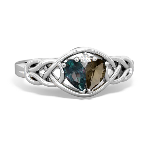 alexandrite-smoky quartz celtic knot ring