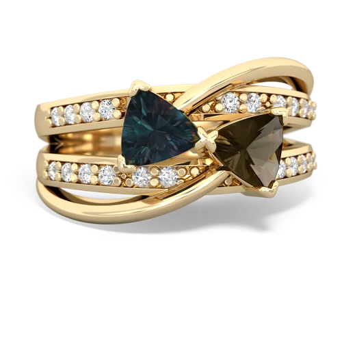 alexandrite-smoky quartz couture ring