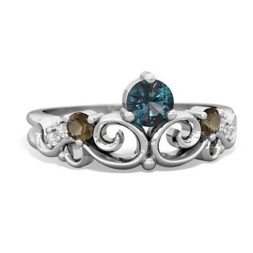 alexandrite-smoky quartz crown keepsake ring