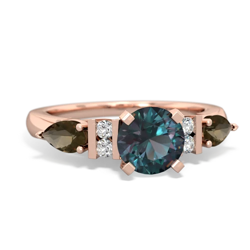 alexandrite-smoky quartz engagement ring