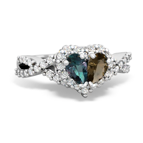 alexandrite-smoky quartz engagement ring