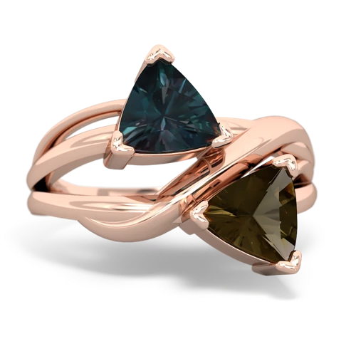 alexandrite-smoky quartz filligree ring