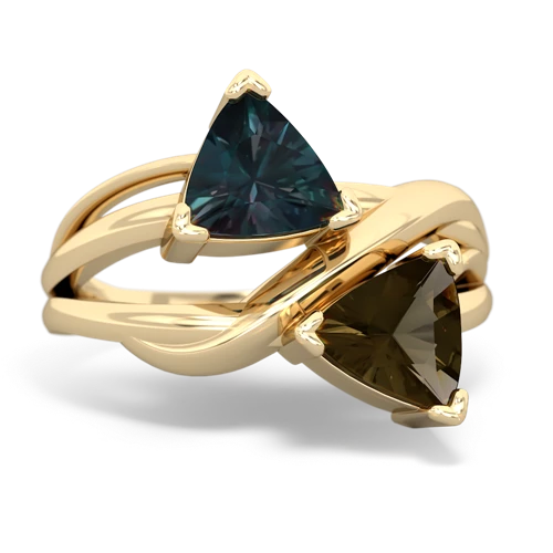 alexandrite-smoky quartz filligree ring