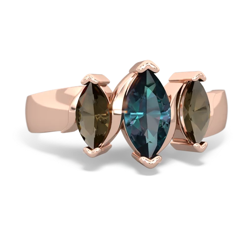 alexandrite-smoky quartz keepsake ring