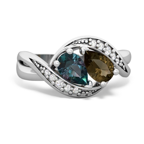 alexandrite-smoky quartz keepsake curls ring