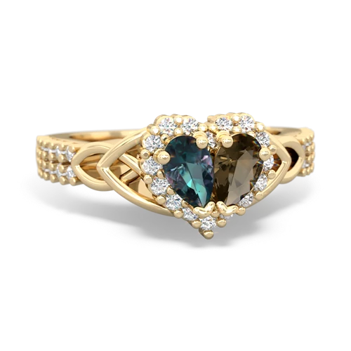 alexandrite-smoky quartz keepsake engagement ring