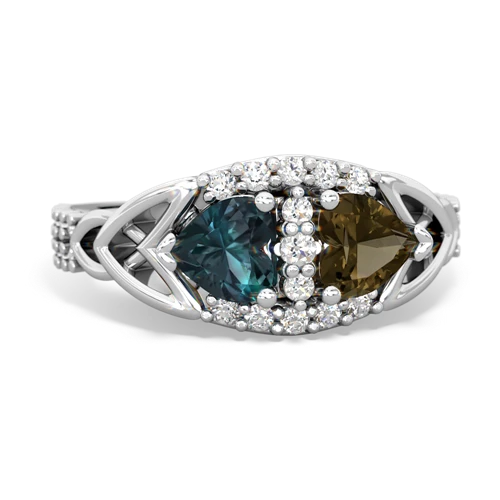 alexandrite-smoky quartz keepsake engagement ring