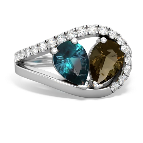 alexandrite-smoky quartz pave heart ring