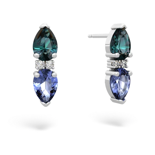 alexandrite-tanzanite bowtie earrings