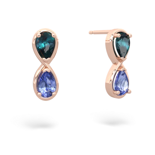 alexandrite-tanzanite infinity earrings