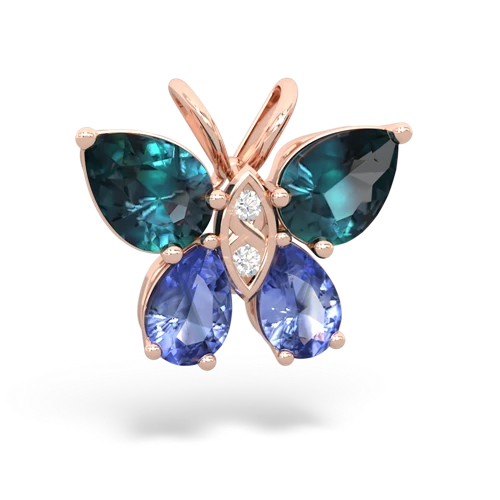 alexandrite-tanzanite butterfly pendant