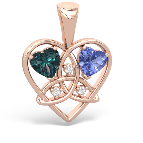 alexandrite-tanzanite celtic heart pendant