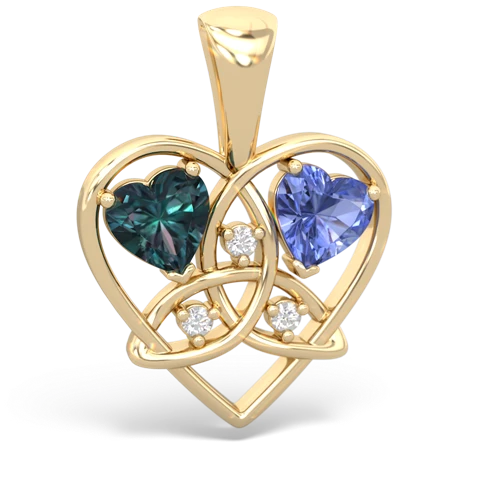 alexandrite-tanzanite celtic heart pendant