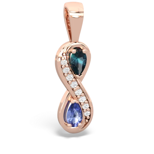 alexandrite-tanzanite keepsake infinity pendant