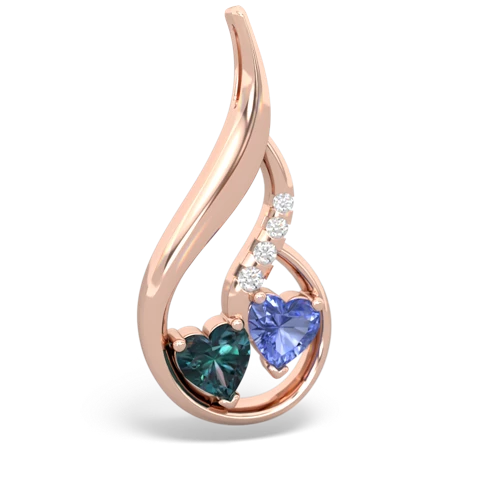 alexandrite-tanzanite keepsake swirl pendant