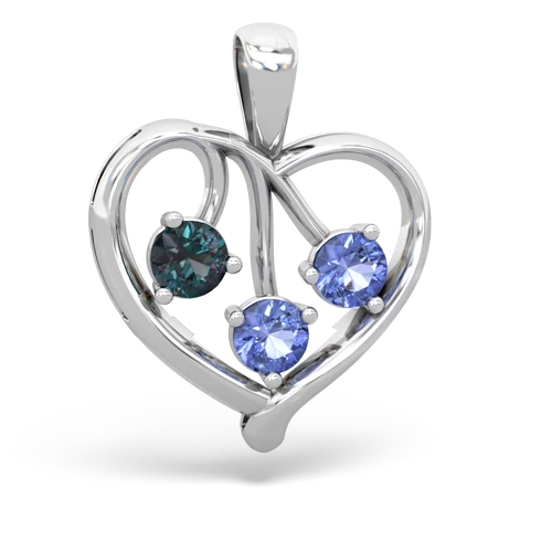 alexandrite-tanzanite love heart pendant