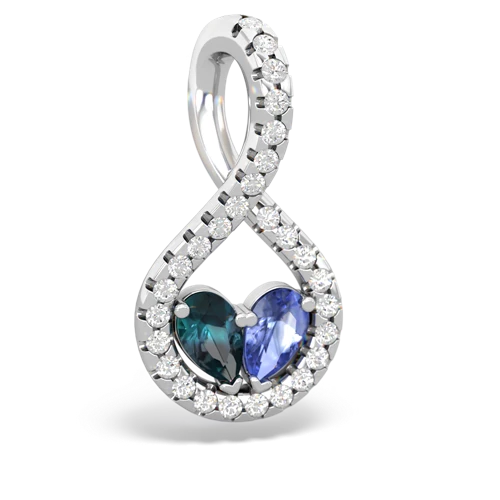 alexandrite-tanzanite pave twist pendant