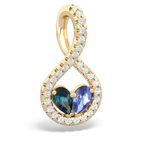 alexandrite-tanzanite pave twist pendant