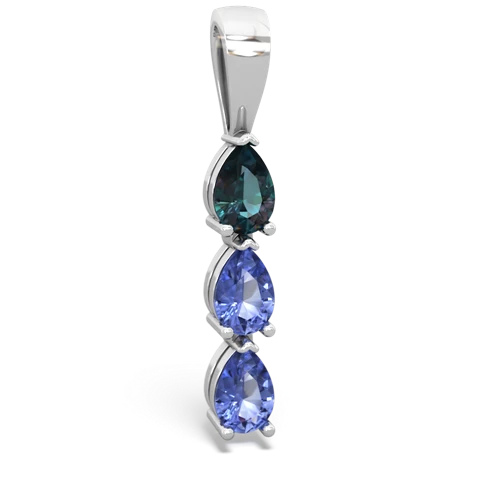 alexandrite-tanzanite three stone pendant