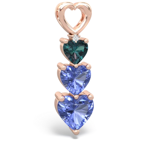 alexandrite-tanzanite three stone pendant