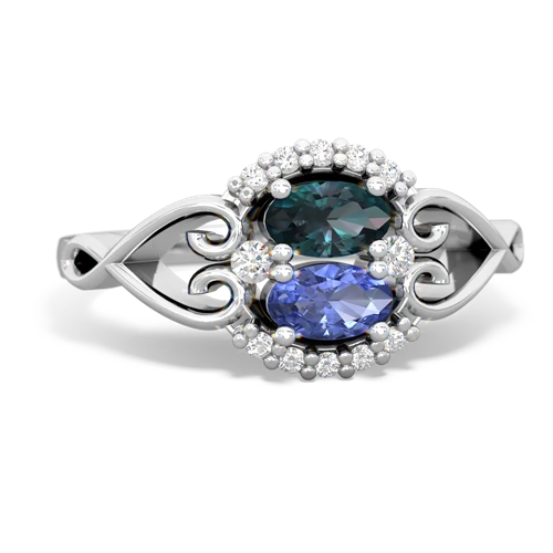 alexandrite-tanzanite antique keepsake ring