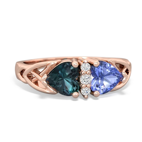 alexandrite-tanzanite celtic ring