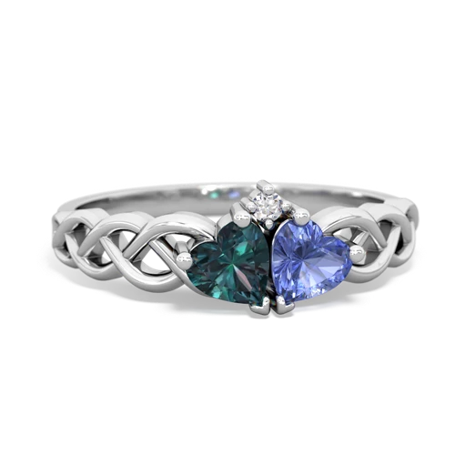 alexandrite-tanzanite celtic braid ring