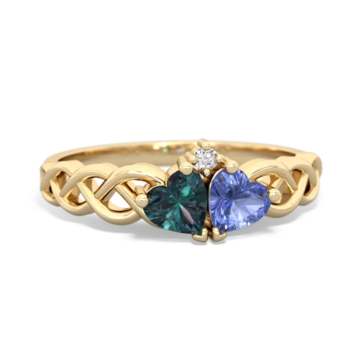 alexandrite-tanzanite celtic braid ring