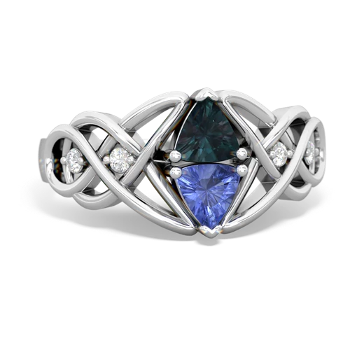 alexandrite-tanzanite celtic knot ring