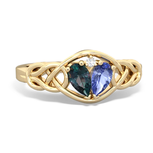 Lab Alexandrite Lab Created Alexandrite with Genuine Tanzanite Celtic Love Knot ring Ring