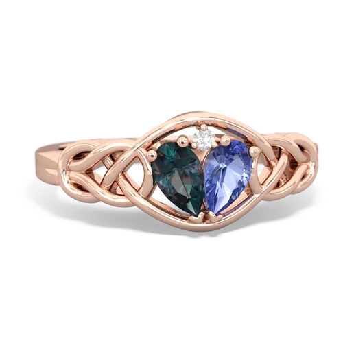 alexandrite-tanzanite celtic knot ring