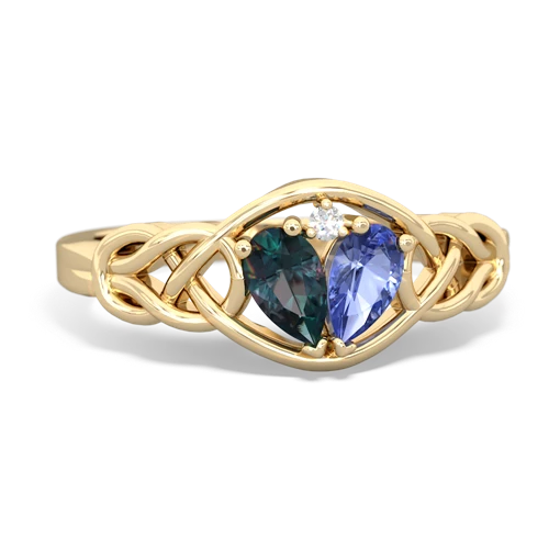 alexandrite-tanzanite celtic knot ring