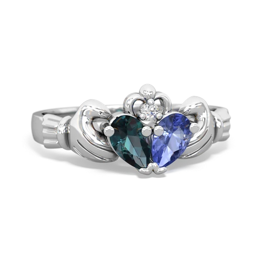 alexandrite-tanzanite claddagh ring