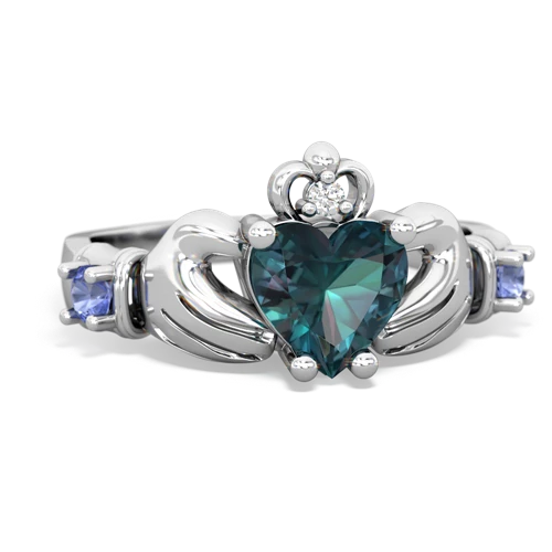 alexandrite-tanzanite claddagh ring