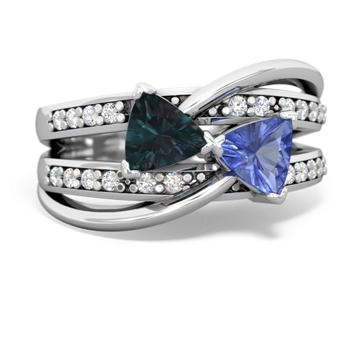 Lab Alexandrite Lab Created Alexandrite with Genuine Tanzanite Bowtie ring Ring