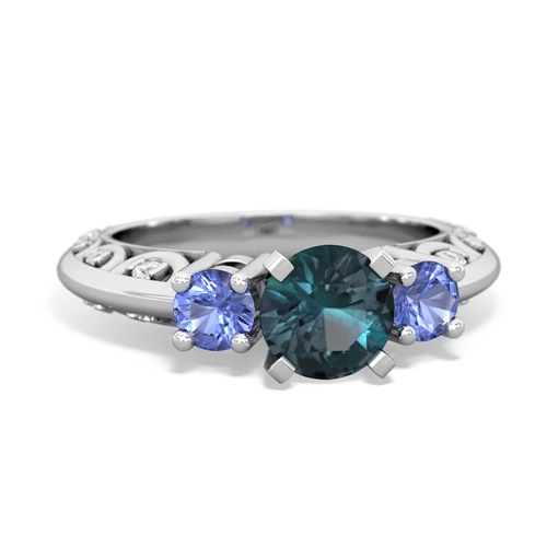 Lab Alexandrite Lab Created Alexandrite with Genuine Tanzanite Art Deco ring Ring