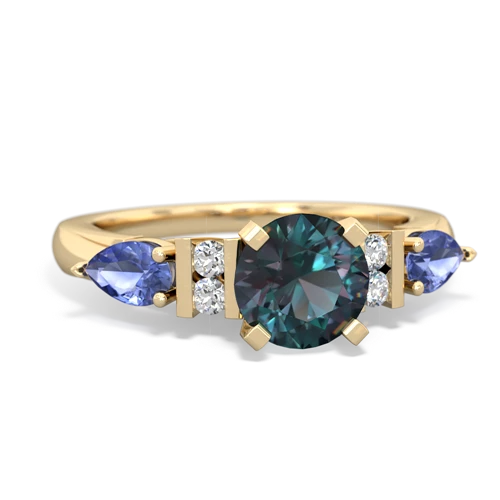 Lab Alexandrite Lab Created Alexandrite with Genuine Tanzanite and Lab Created Ruby Engagement ring Ring
