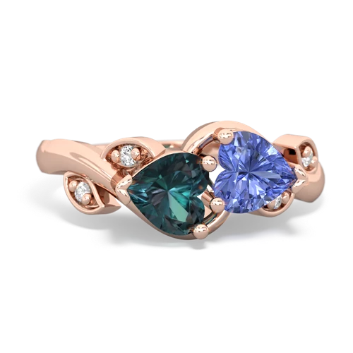 alexandrite-tanzanite floral keepsake ring