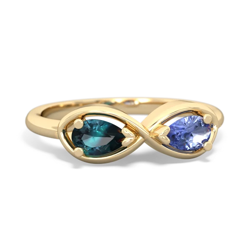Lab Alexandrite Lab Created Alexandrite with Genuine Tanzanite Infinity ring Ring