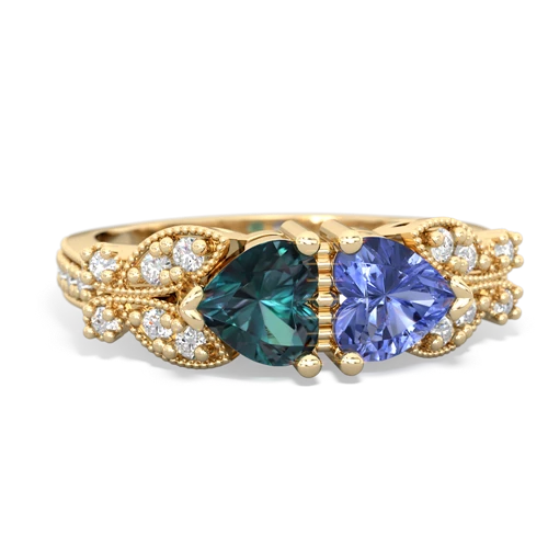 alexandrite-tanzanite keepsake butterfly ring