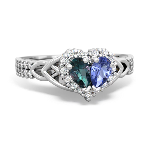 Lab Alexandrite Lab Created Alexandrite with Genuine Tanzanite Celtic Knot Engagement ring Ring
