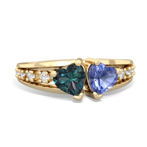 alexandrite-tanzanite modern ring