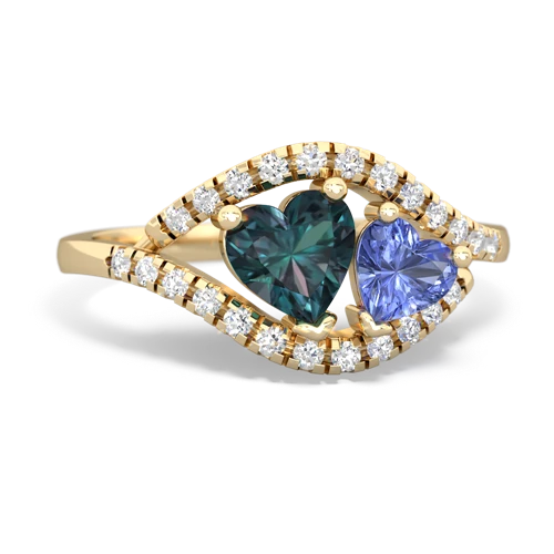 alexandrite-tanzanite mother child ring