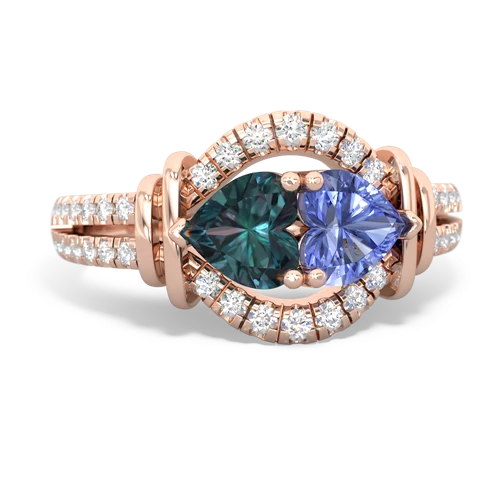 alexandrite-tanzanite pave keepsake ring