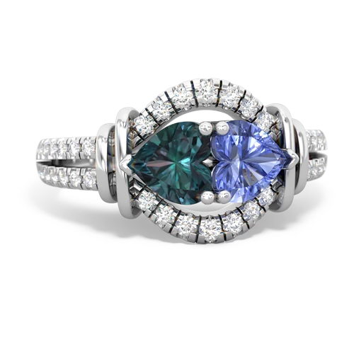 alexandrite-tanzanite pave keepsake ring