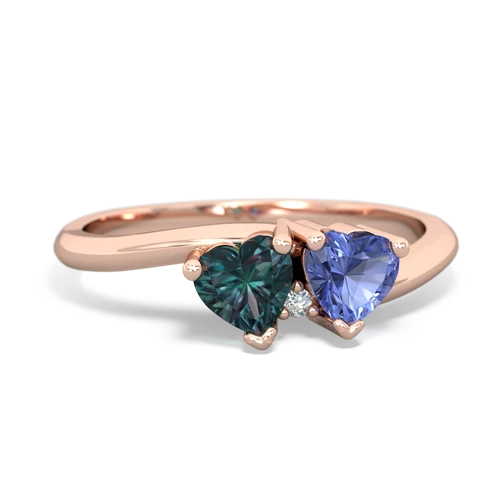 Lab Alexandrite Lab Created Alexandrite with Genuine Tanzanite Sweetheart's Promise ring Ring