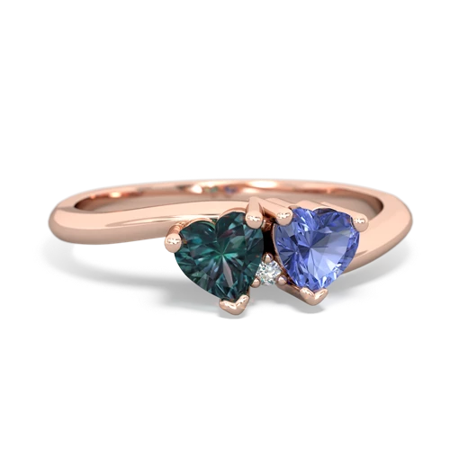 alexandrite-tanzanite sweethearts promise ring