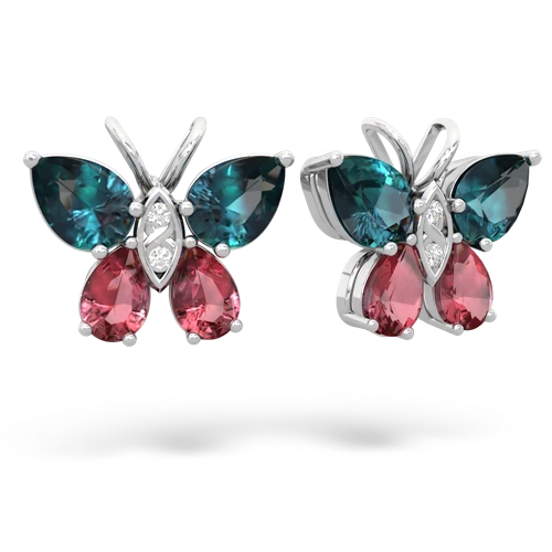 alexandrite-tourmaline butterfly earrings
